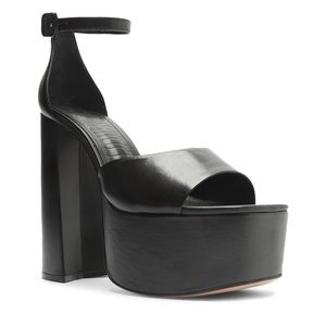 Schutz Lenne Nappa Leather Sandal - 7.5 / Black / Nappa Leather